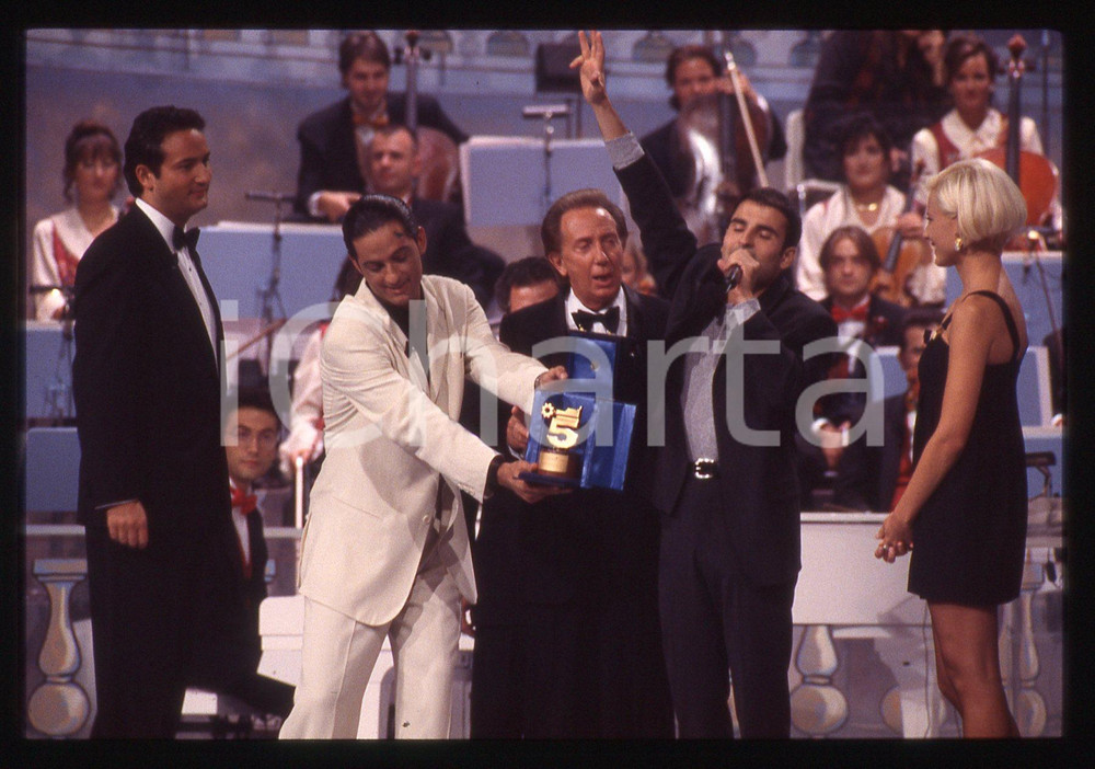 35mm vintage slide* 1994 CANALE 5 - FIORELLO Mike BONGIORNO Sal DA VINCI (2)