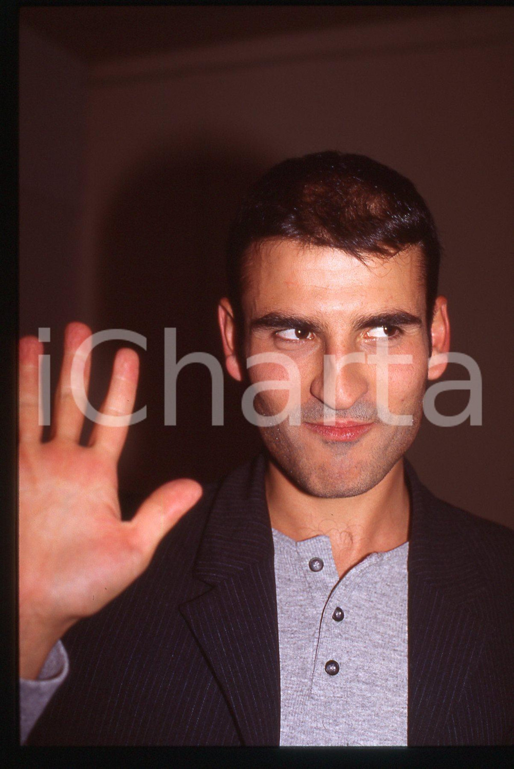 Fotografia d epoca originale 35mm vintage slide 1994 FESTIVAL ITALIANO Sal DA VINCI Ritratto del cantante 1 1