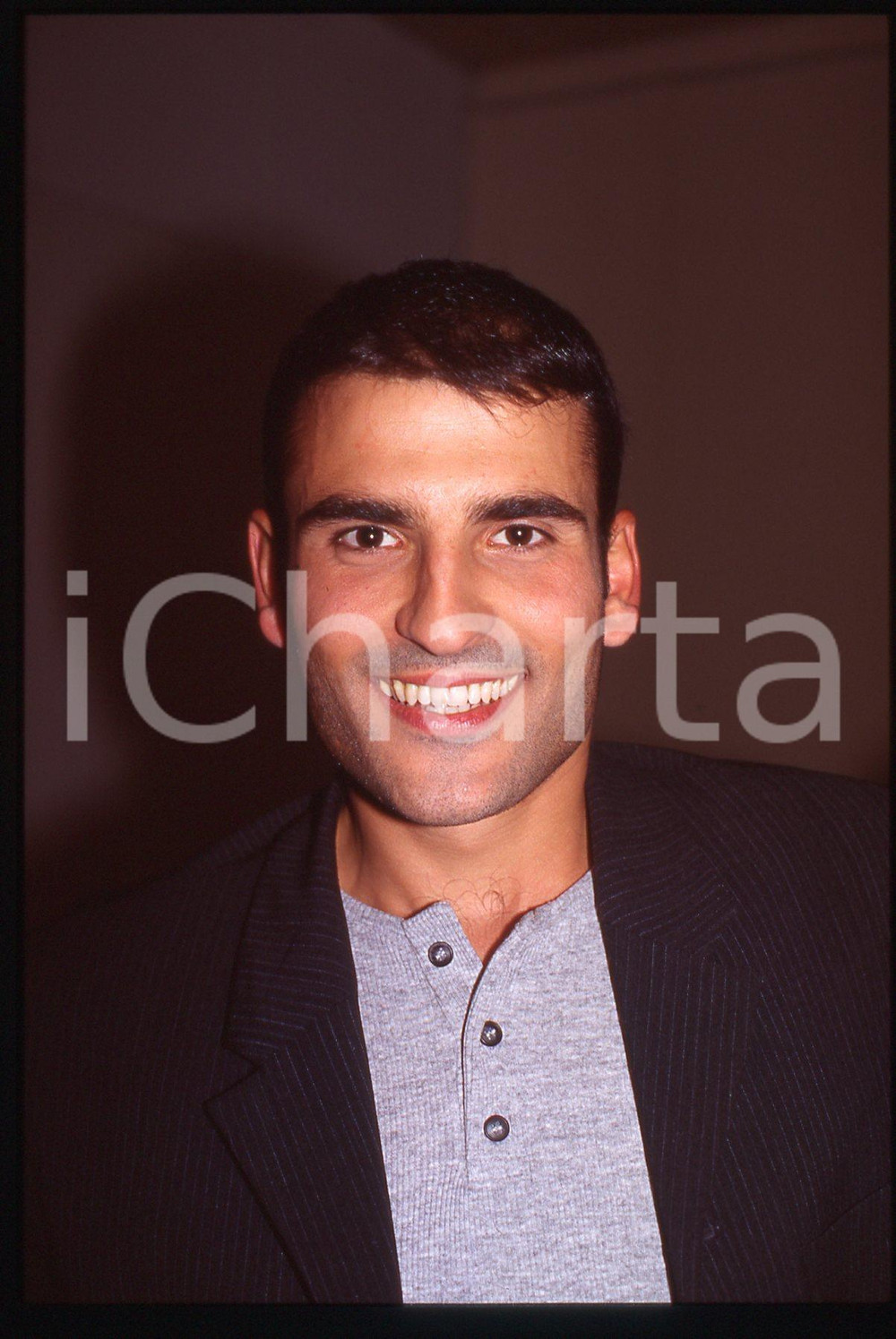 Fotografia d epoca originale 35mm vintage slide 1994 FESTIVAL ITALIANO Sal DA VINCI Ritratto del cantante 6 1