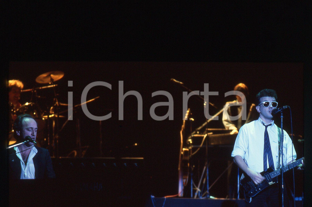35mm vintage slide* 1986 SANREMO Enrico RUGGERI Mimmo LOCASCIULLI in concerto 2