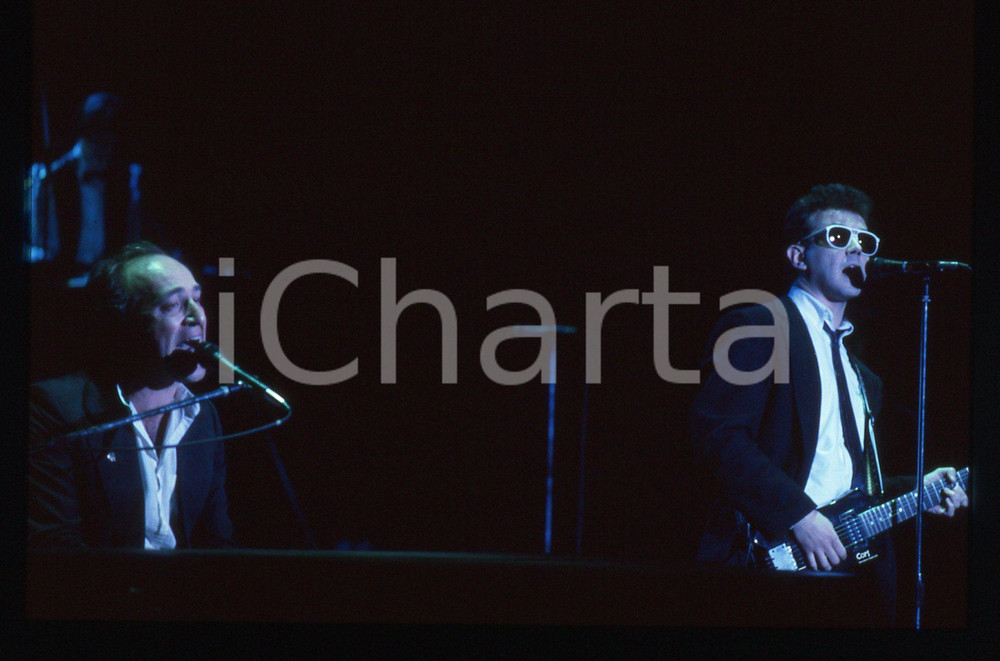 35mm vintage slide* 1986 SANREMO Enrico RUGGERI Mimmo LOCASCIULLI in concerto 4