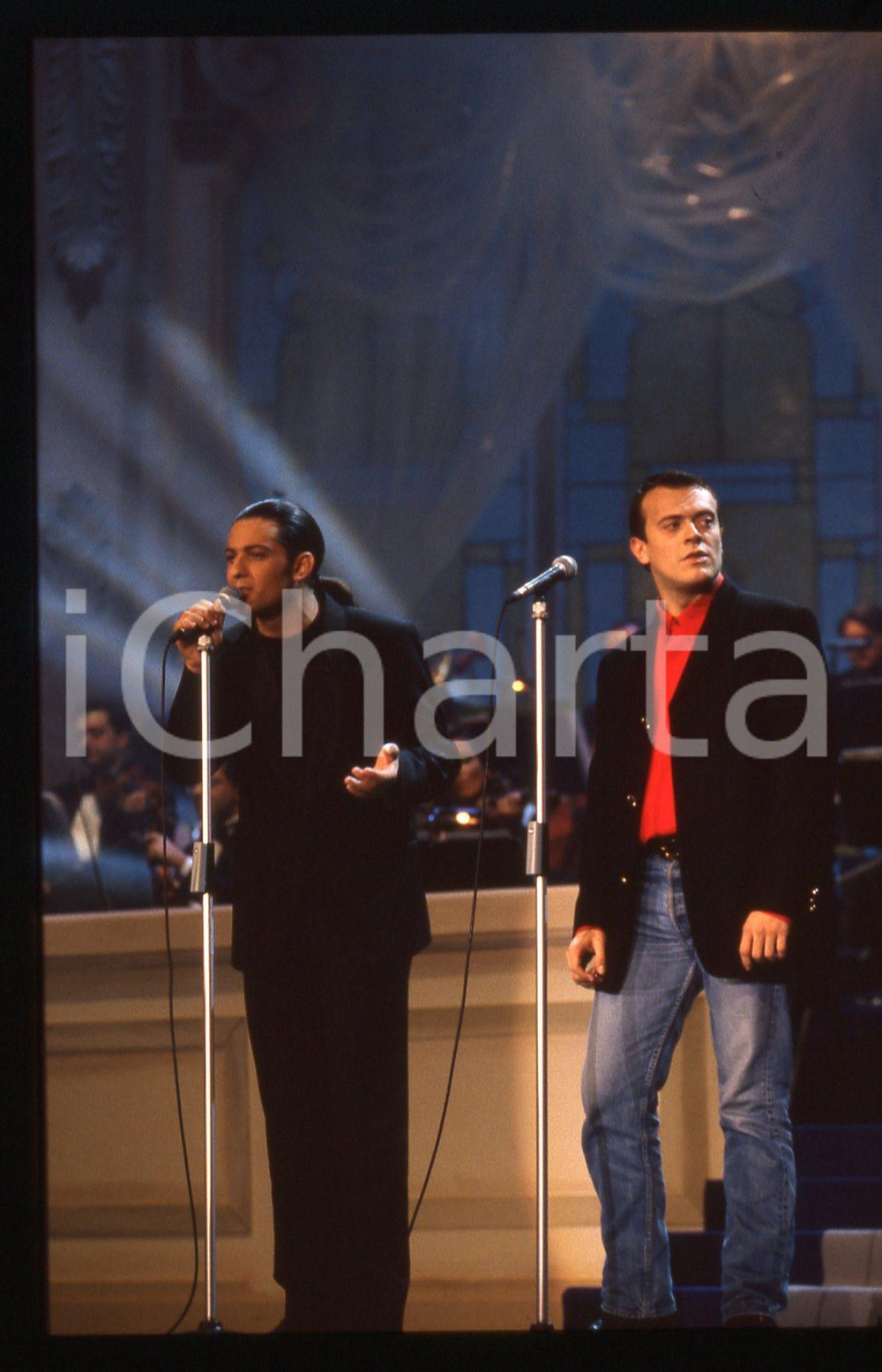 35mm vintage slide* 1993 FESTIVAL ITALIANO - FIORELLO e Max PEZZALI degli 883 2