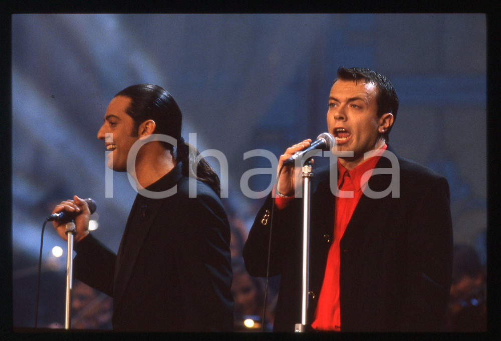 35mm vintage slide* 1993 FESTIVAL ITALIANO - FIORELLO e Max PEZZALI degli 883 3