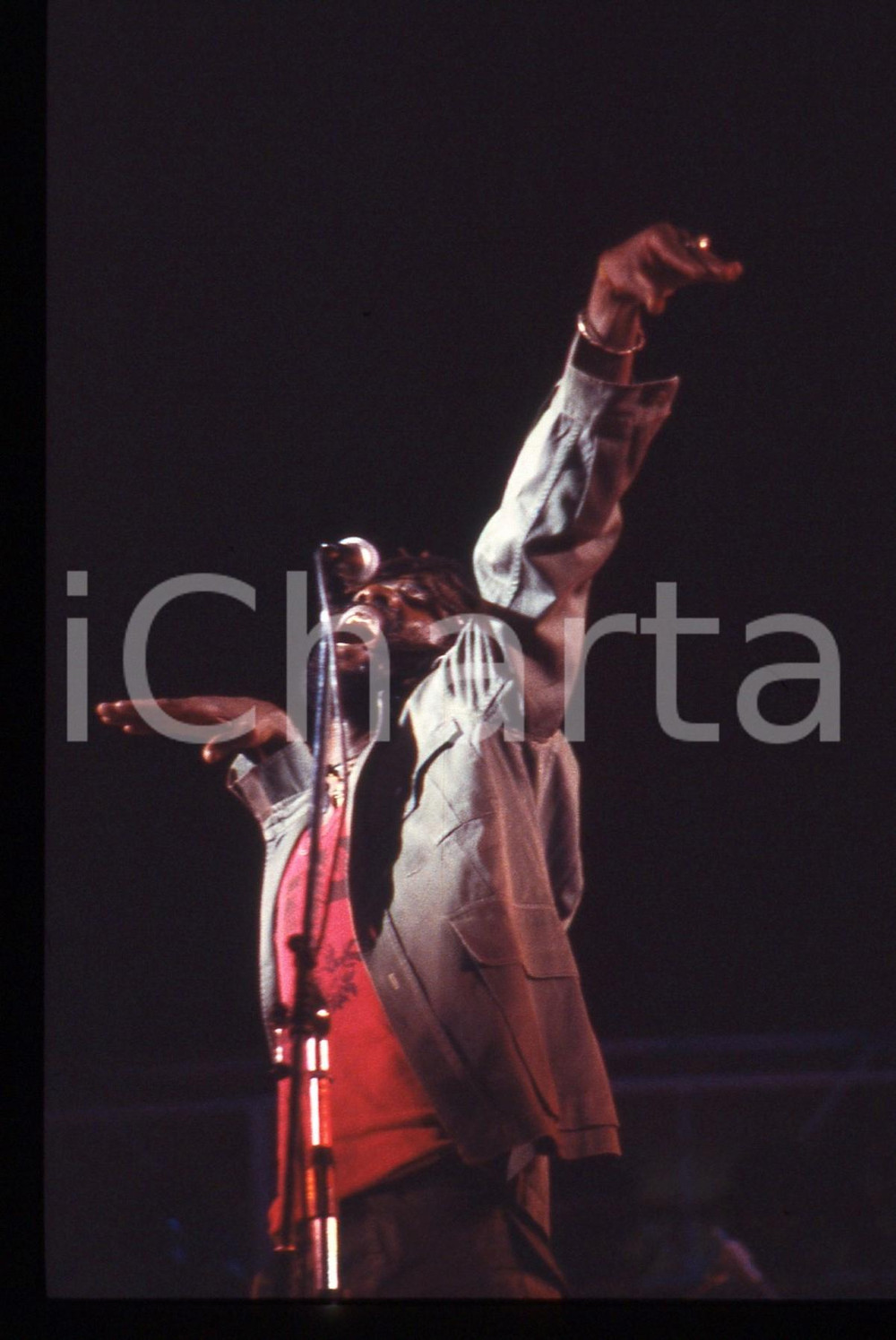 35mm vintage slide*1995ca MUSICA - REGGAE Burning SPEAR Ritratto del cantante 5