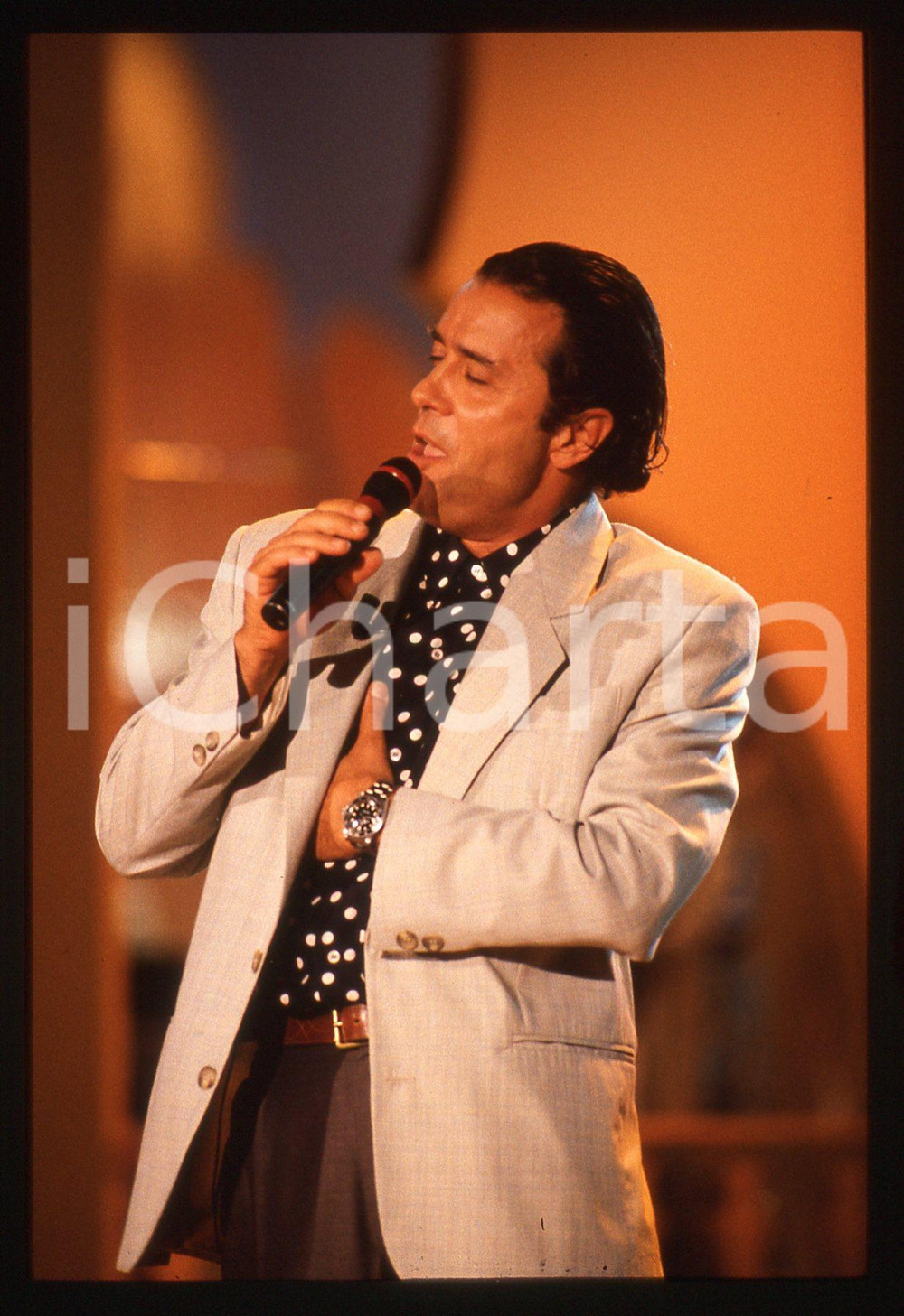 35mm vintage slide* 1990ca MUSICA Gianni NAZZARO Ritratto del cantante (14)