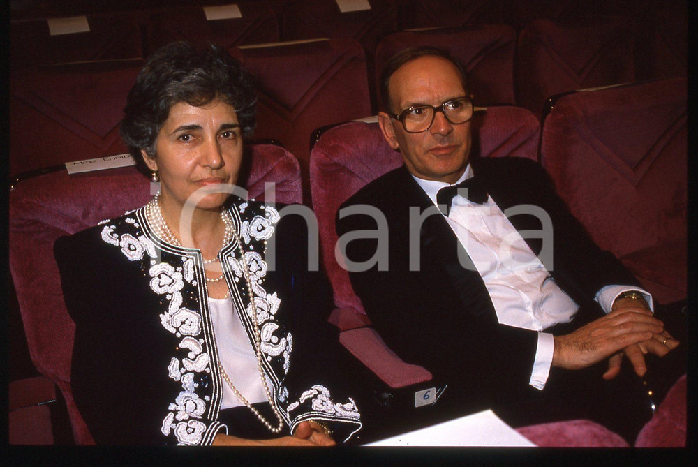 35mm vintage slide* 1995ca ITALIA MUSICA Ennio MORRICONE Maria TRAVIA Ritratto 
