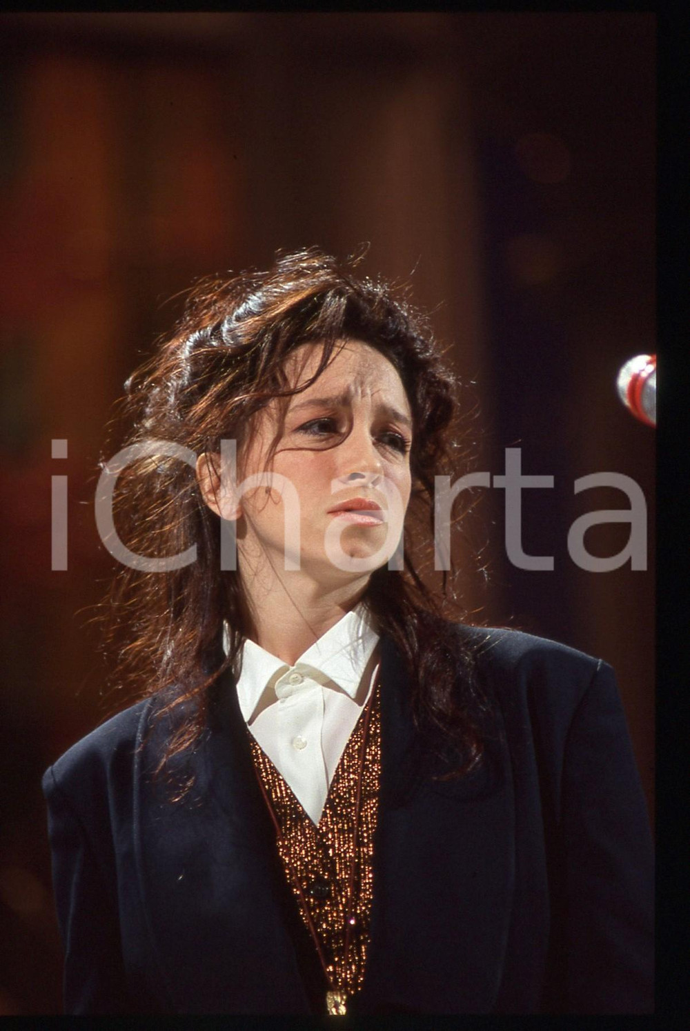 35mm vintage slide* 1992 SANREMO Laura VALENTE dei MATIA BAZAR -Teatro Ariston 3