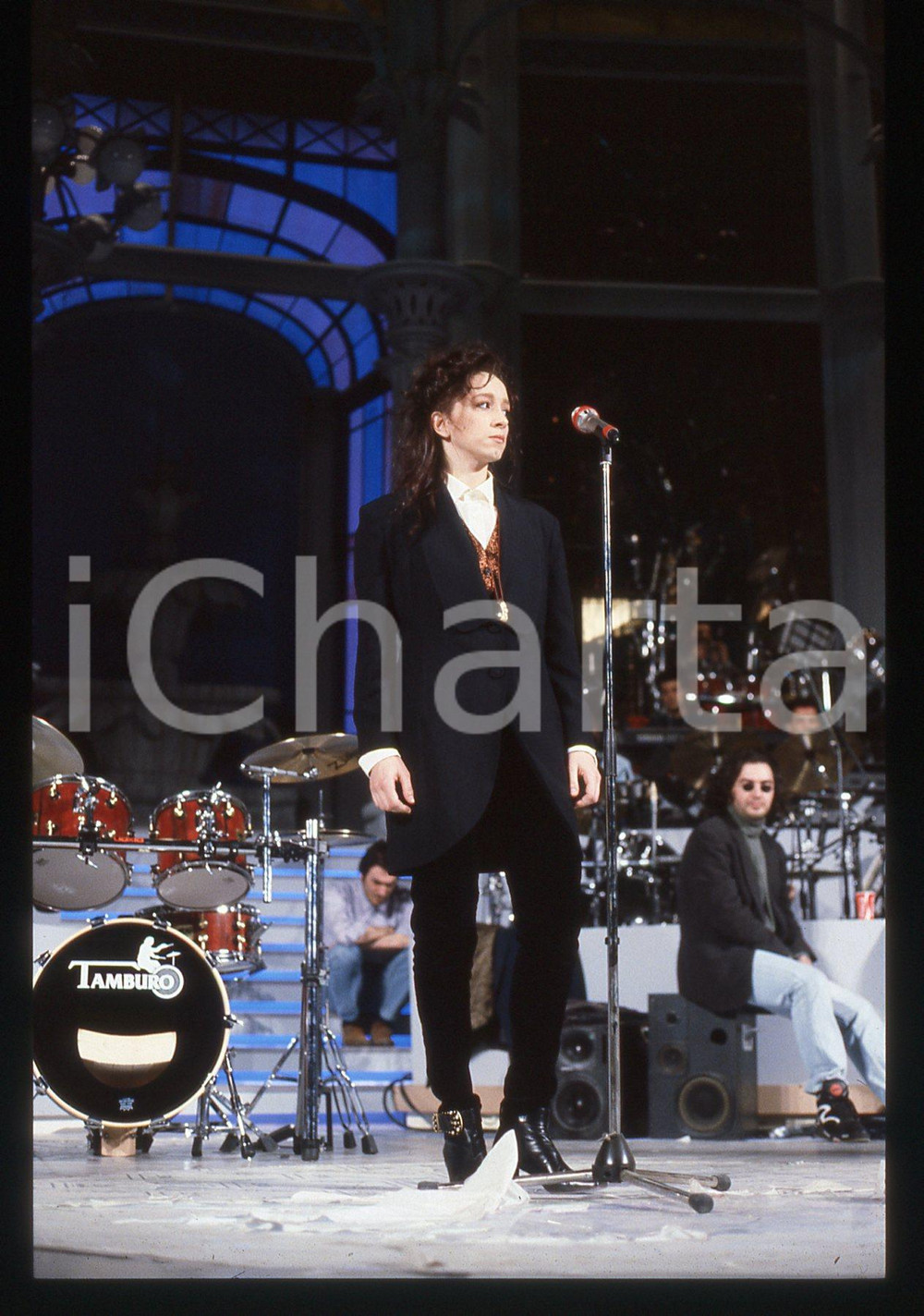 35mm vintage slide* 1992 SANREMO Laura VALENTE dei MATIA BAZAR Teatro Ariston 7