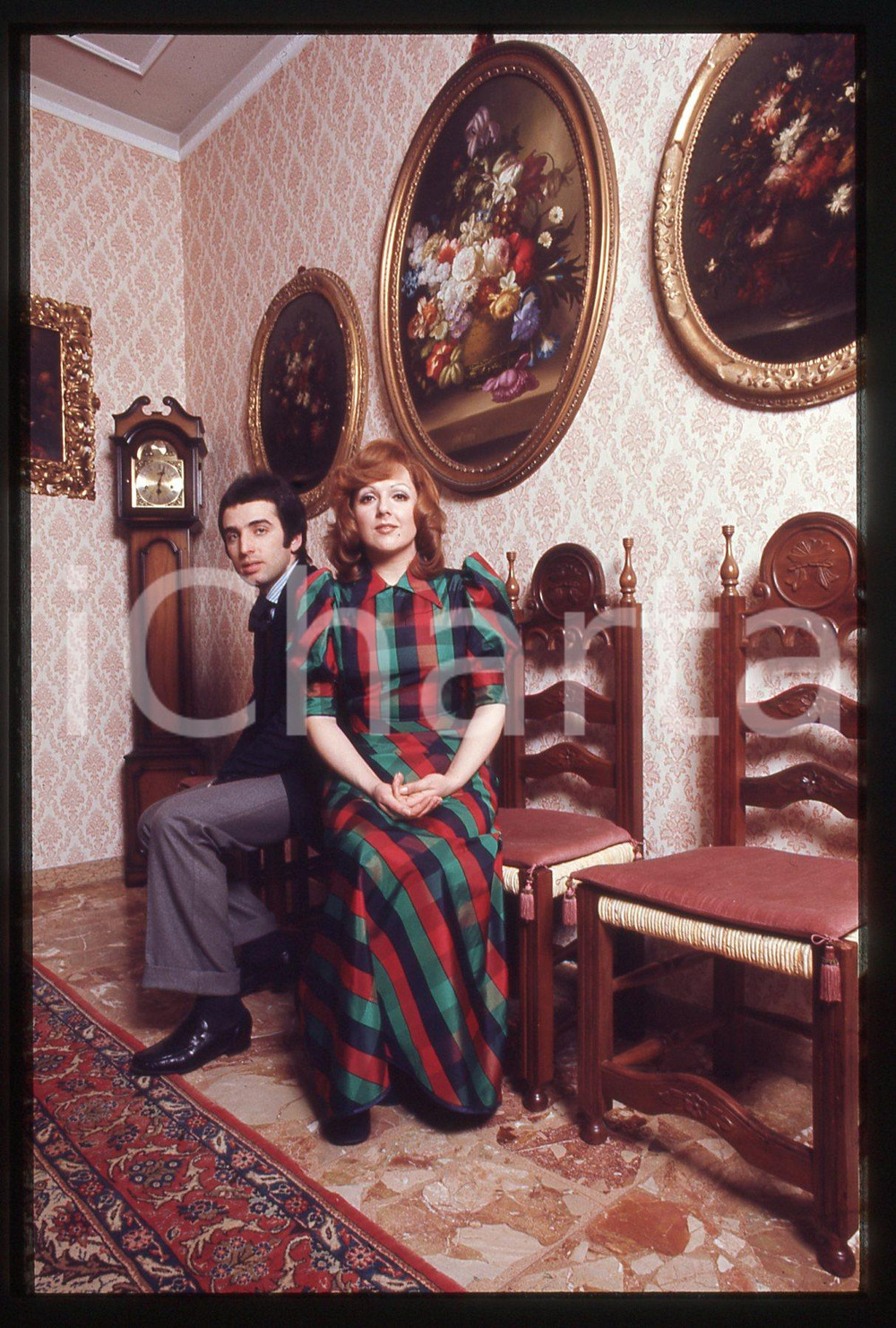 35mm vintage slide* 1975ca COSTUME Orietta BERTI Osvaldo PATERLINI Ritratto 1