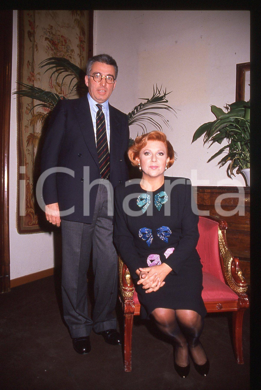 35mm vintage slide*1990ca COSTUME Orietta BERTI e Osvaldo PATERLINI Ritratto (1)