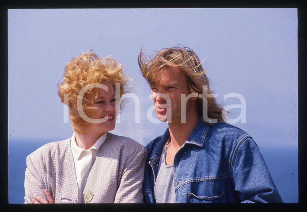 35mm vintage slide* 1988 CANNES Melanie GRIFFITH con STING Ritratto (2)