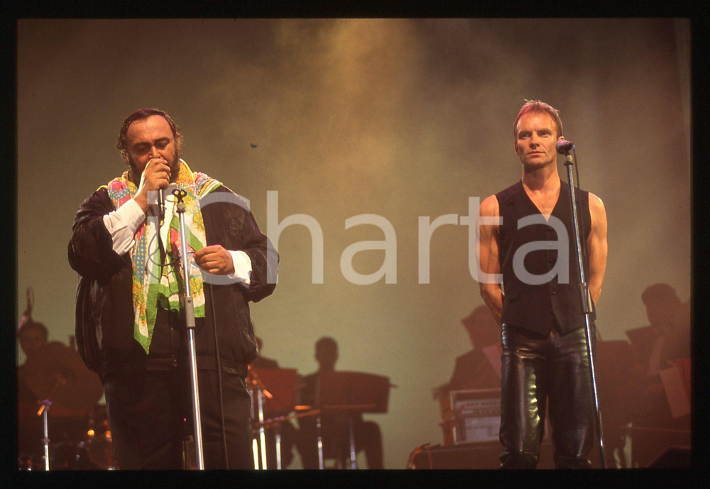 35mm vintage slide* 1992 PAVAROTTI AND FRIENDS STING e Luciano PAVAROTTI (1)