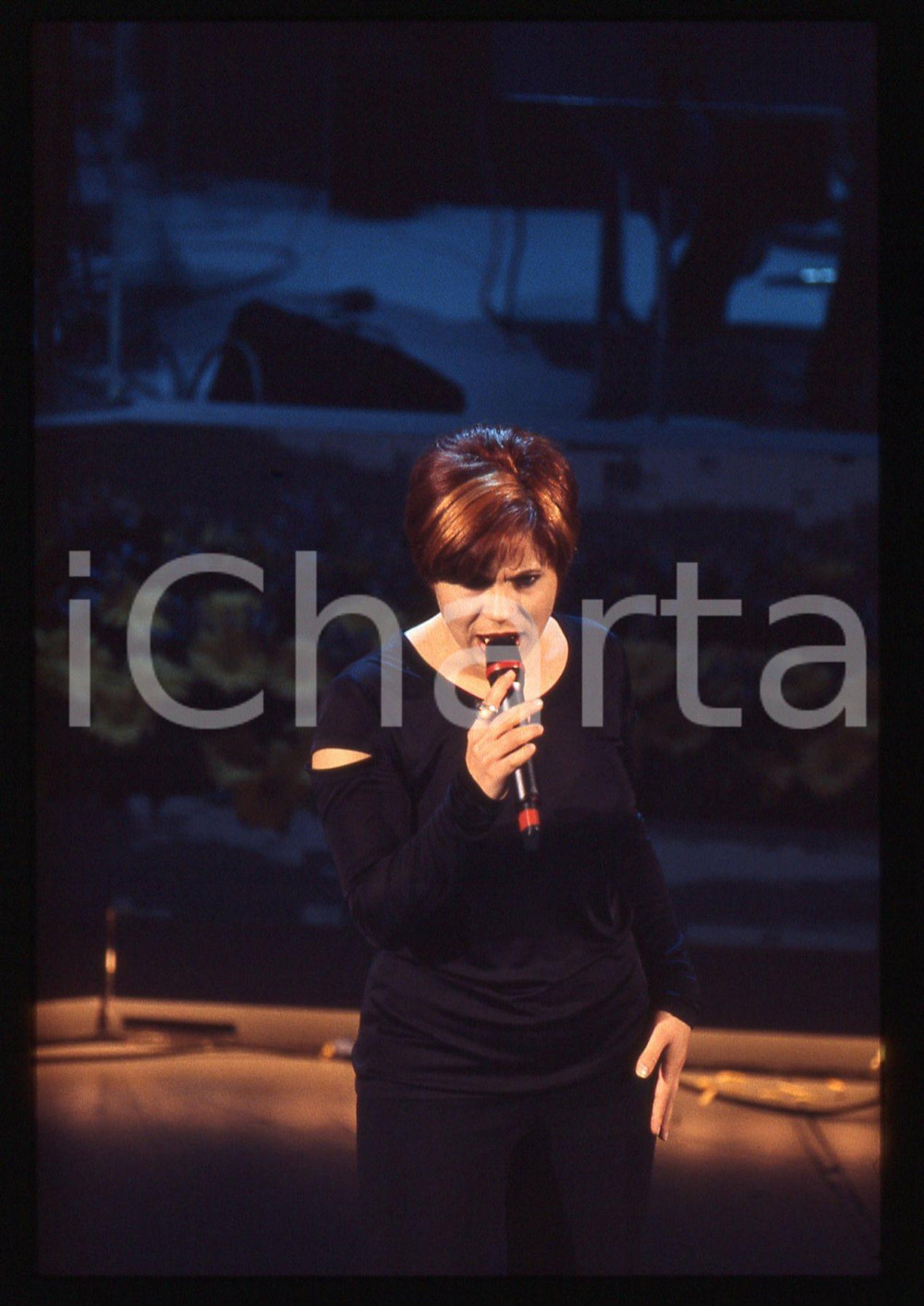 Fotografia d epoca originale 35mm vintage slide 1996 SANREMO GIOVANI Anna DI COSTANZO al Teatro Ariston 2 1
