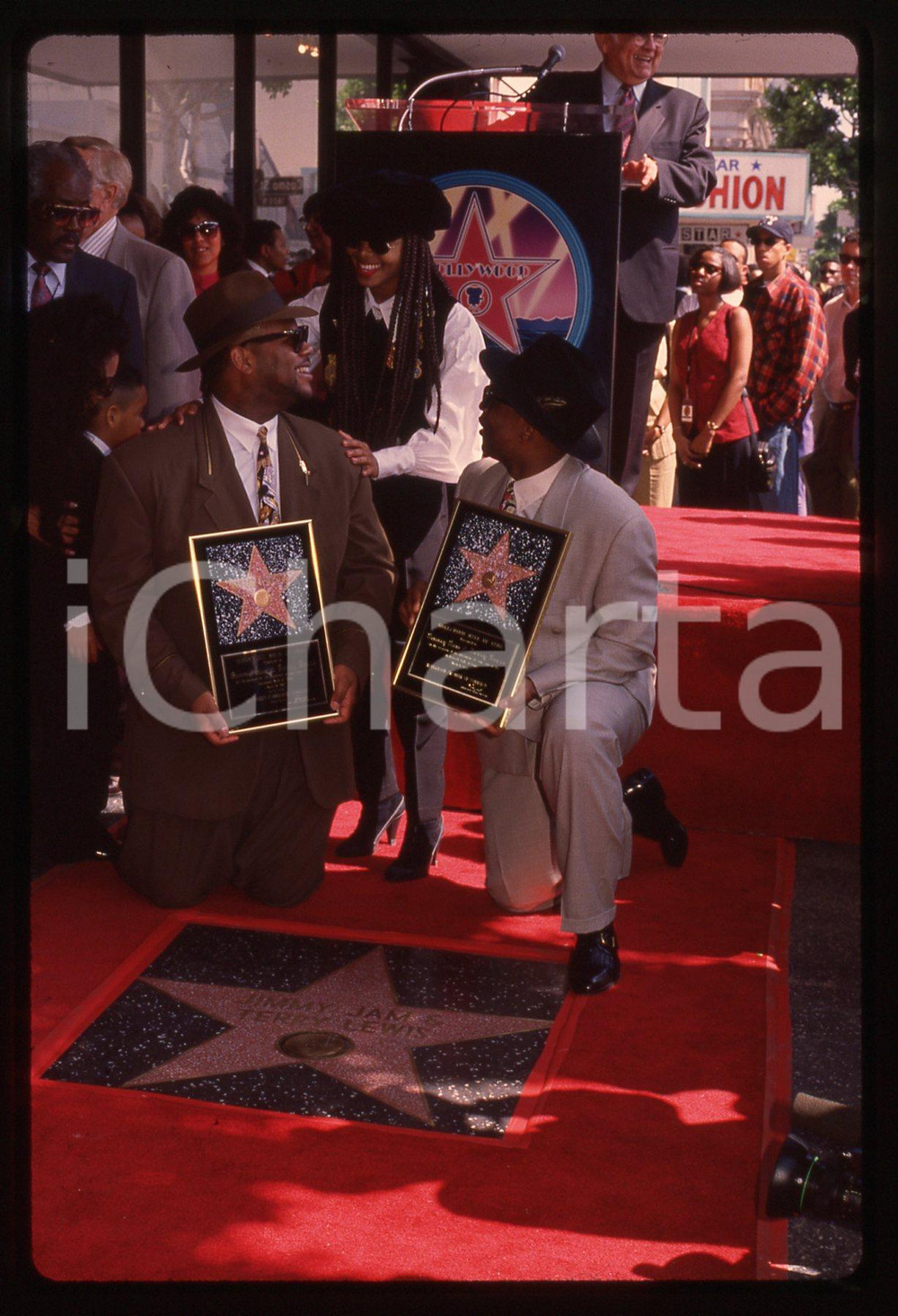 35mm vintage slide* 1993 HOLLYWOOD Janet JACKSON Jimmy JAM Terry LEWIS (1)