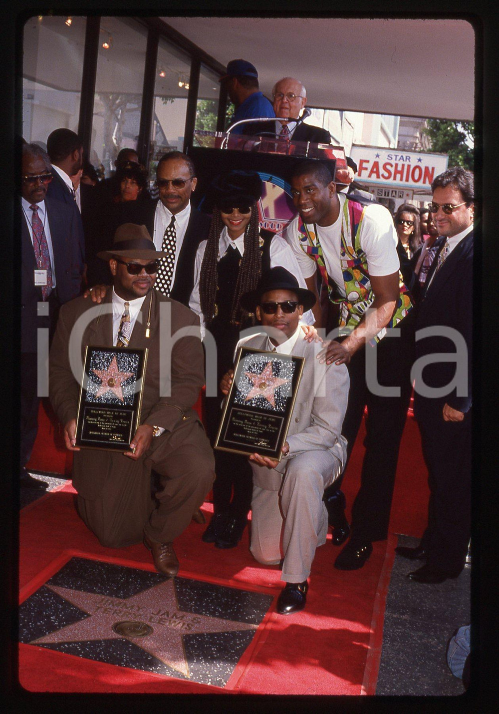 35mm vintage slide* 1993 HOLLYWOOD Janet JACKSON Magic JOHNSON Jimmy JAM (6)