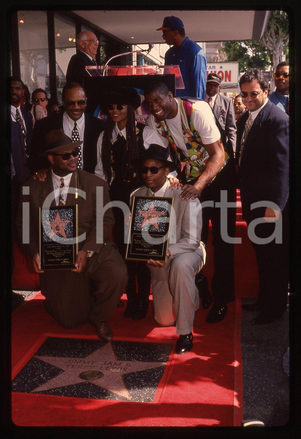 35mm vintage slide* 1993 HOLLYWOOD Janet JACKSON Magic JOHNSON Jimmy JAM (3)