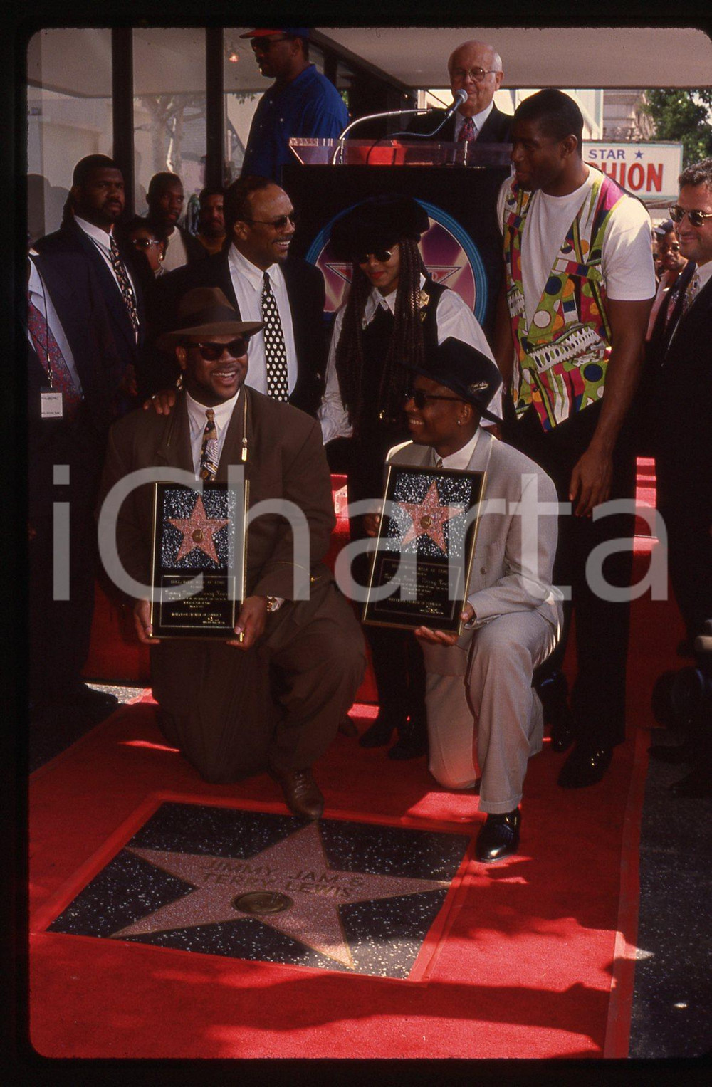35mm vintage slide* 1993 HOLLYWOOD Janet JACKSON Magic JOHNSON Jimmy JAM (4)