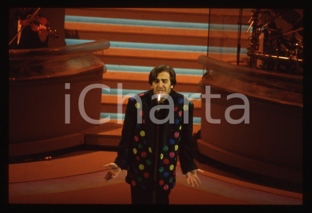35mm vintage slide* 1992 SANREMO Lorenzo ZECCHINO sul palco del Teatro Ariston 1