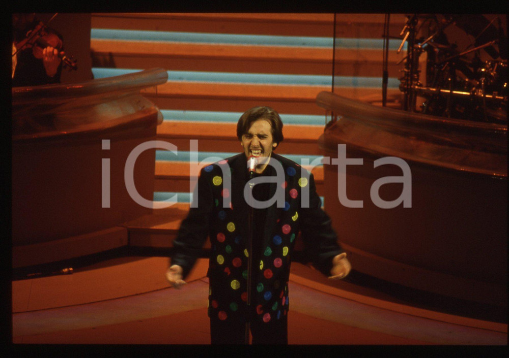 35mm vintage slide* 1992 SANREMO Lorenzo ZECCHINO sul palco del Teatro Ariston 3