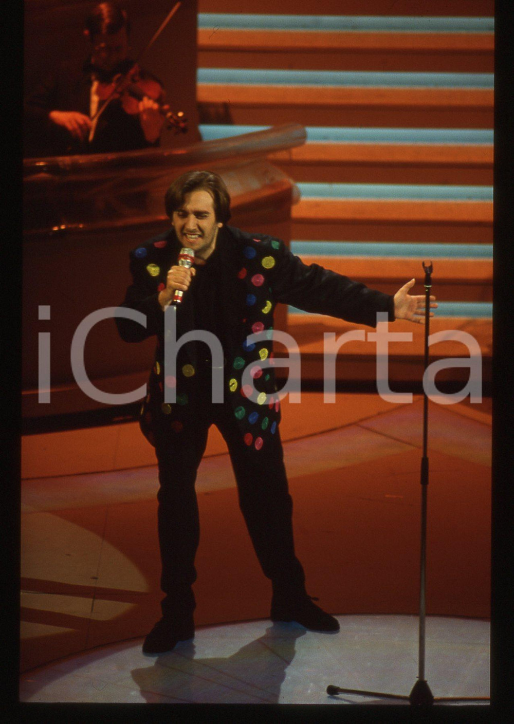 35mm vintage slide* 1992 SANREMO Lorenzo ZECCHINO sul palco del Teatro Ariston 4