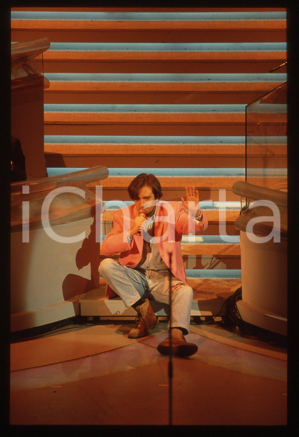 35mm vintage slide* 1992 SANREMO Lorenzo ZECCHINO sul palco del Teatro Ariston 6