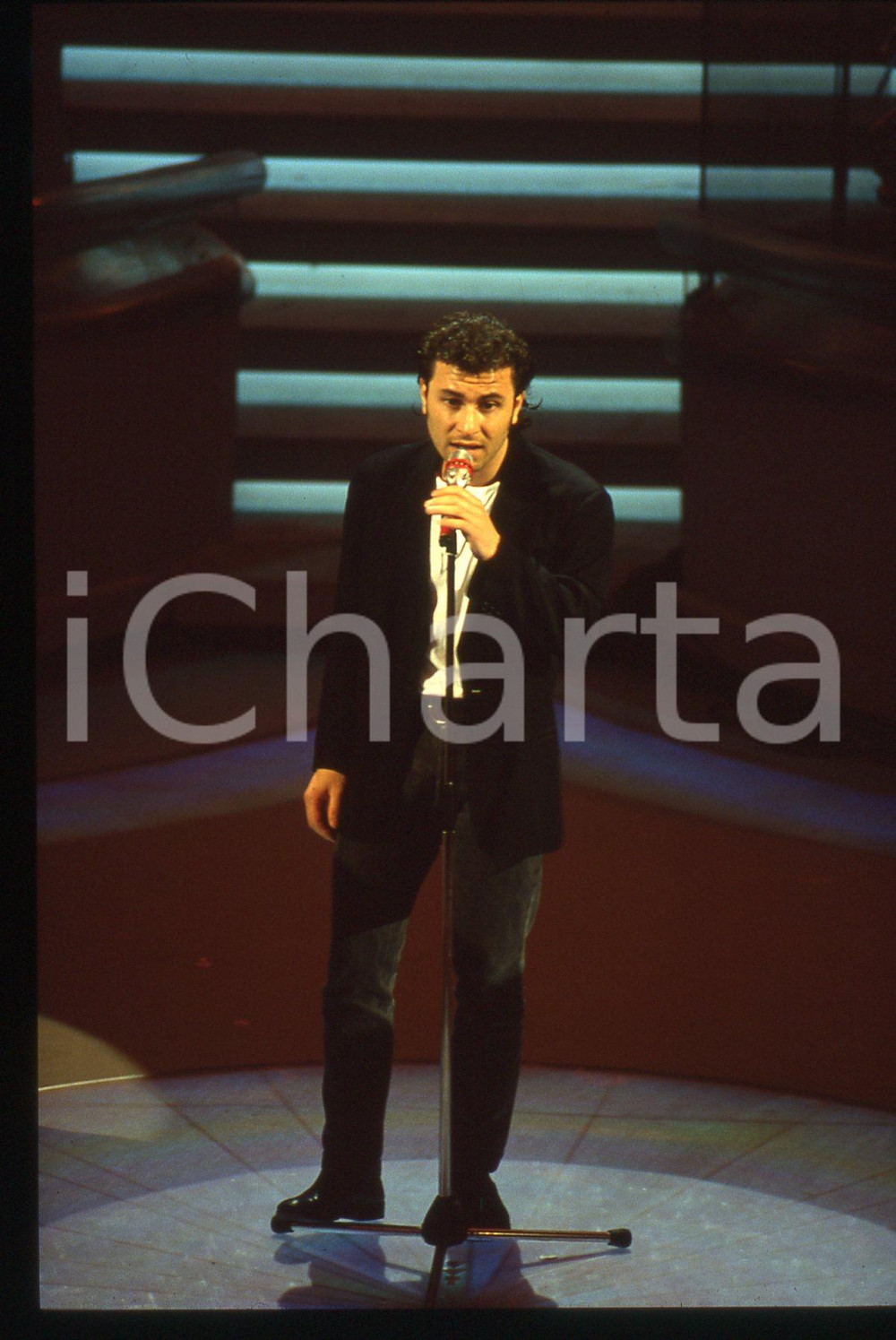 35mm vintage slide* 1992 SANREMO - BRACCO DI GRACI Ritratto del cantante (1)