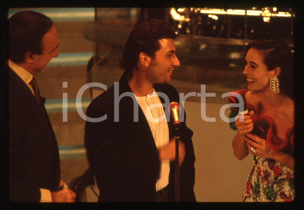 35mm vintage slide* 1992 SANREMO Pippo BAUDO e BRACCO DI GRACI al Festival