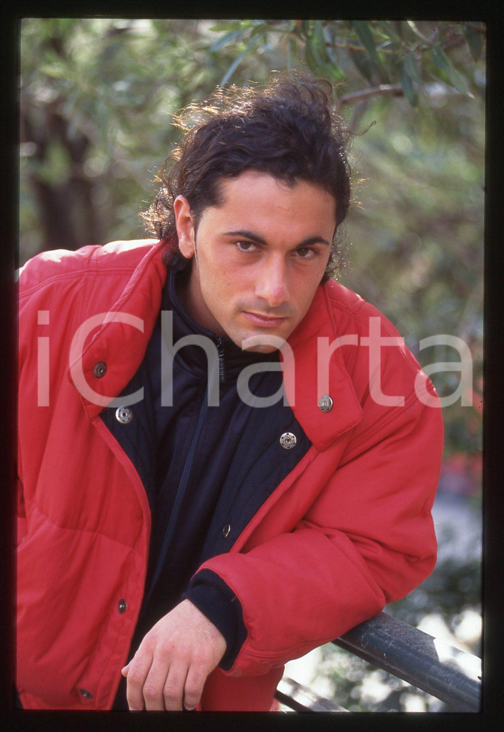 Fotografia d epoca originale 35mm vintage slide1996 SANREMO GIOVANI Massimo CAGGIANO Ritratto del cantante 1 1