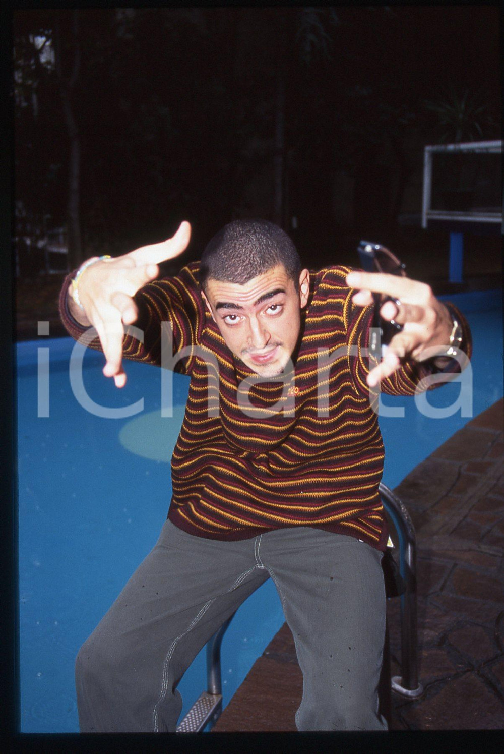 Fotografia d epoca originale 35mm vintage slide1996 SANREMO GIOVANI Michele SALVEMINI Mikimix CAPAREZZA 1