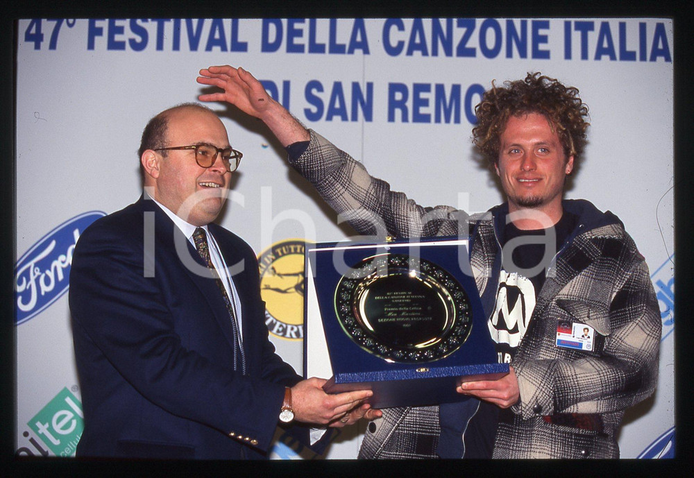 Fotografia d epoca originale 35mm vintage slide1997 SANREMO Niccolò FABI Premio Mia Martini  Nuove proposte 1