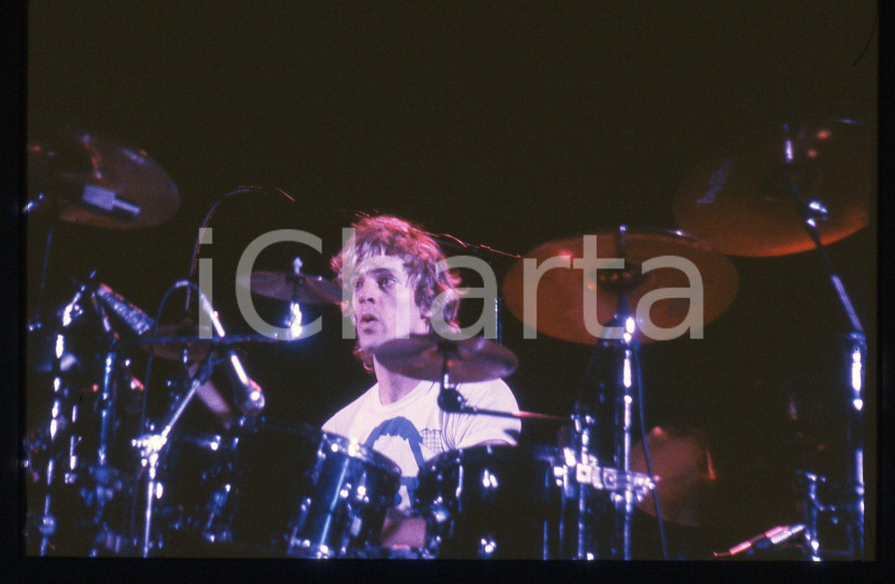 35mm vintage slide* 1980ca MUSICA Stewart COPELAND dei POLICE in concerto (1)