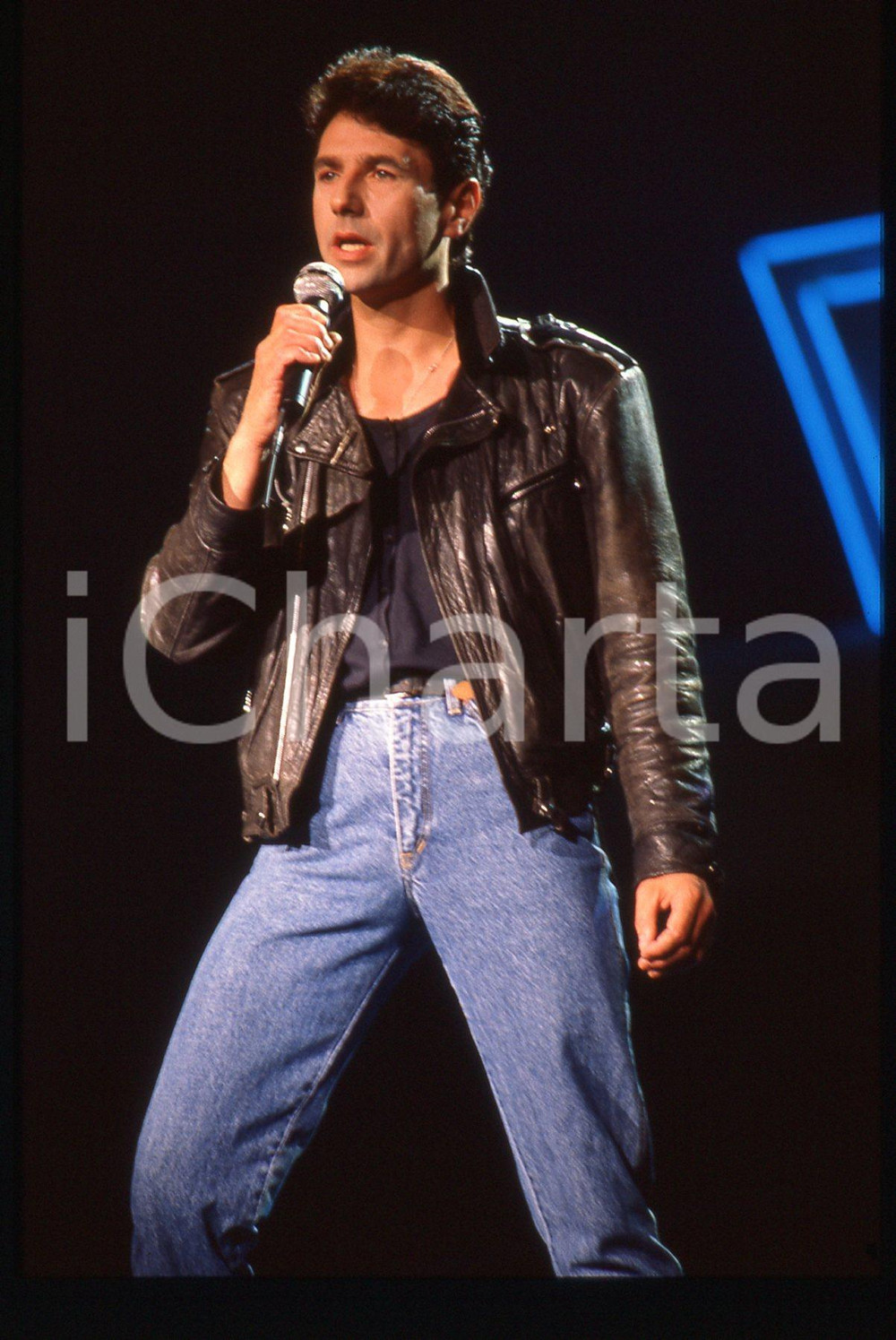 35mm vintage slide* 1987 BARI John WILSON sul palco del Petruzzelli - AZZURRO 4