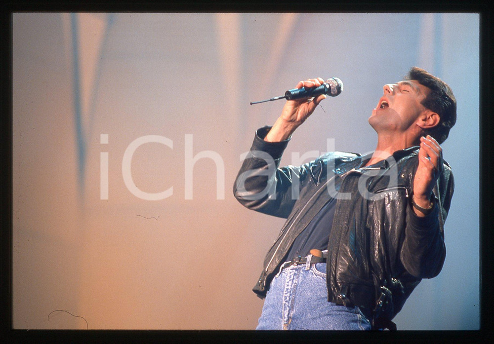 35mm vintage slide* 1987 BARI John WILSON sul palco del Petruzzelli - AZZURRO 5