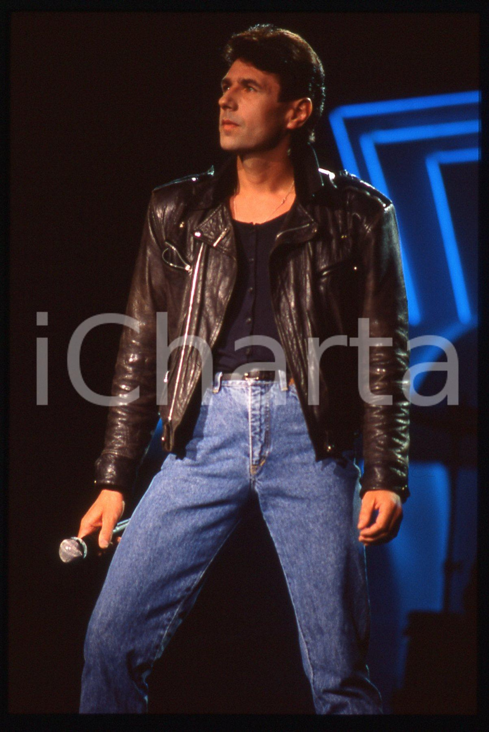 35mm vintage slide* 1987 BARI John WILSON sul palco del Petruzzelli - AZZURRO 7