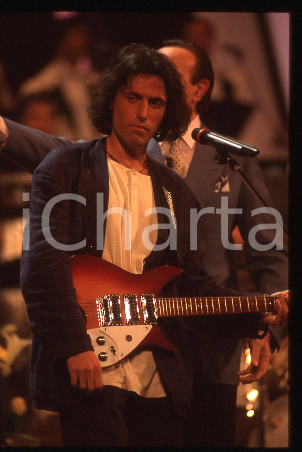 35mm vintage slide* 1995 SANREMO Pippo BAUDO Fedele BOCCASSINI al Festival (2)