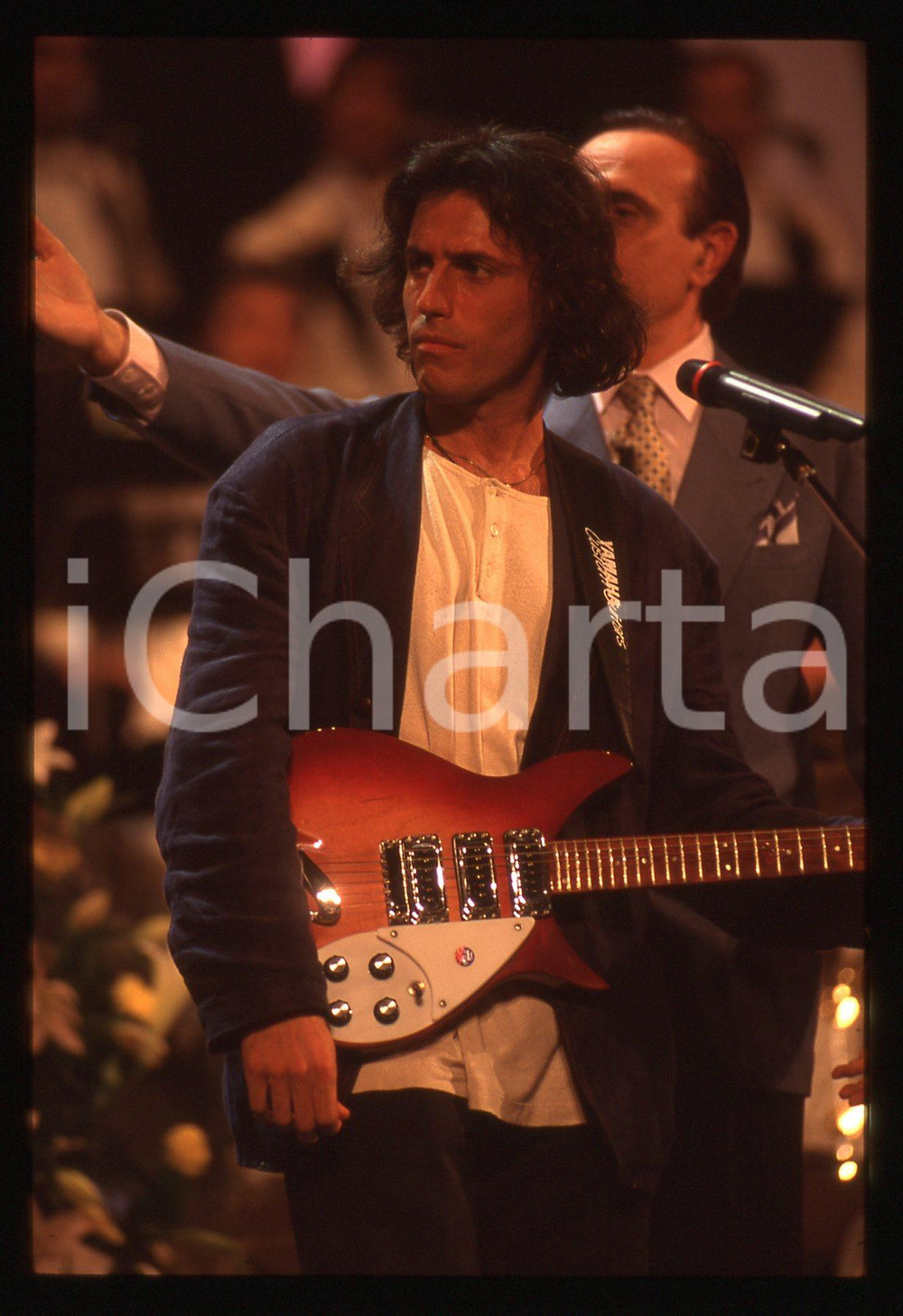 35mm vintage slide* 1995 SANREMO Pippo BAUDO Fedele BOCCASSINI al Festival (3)