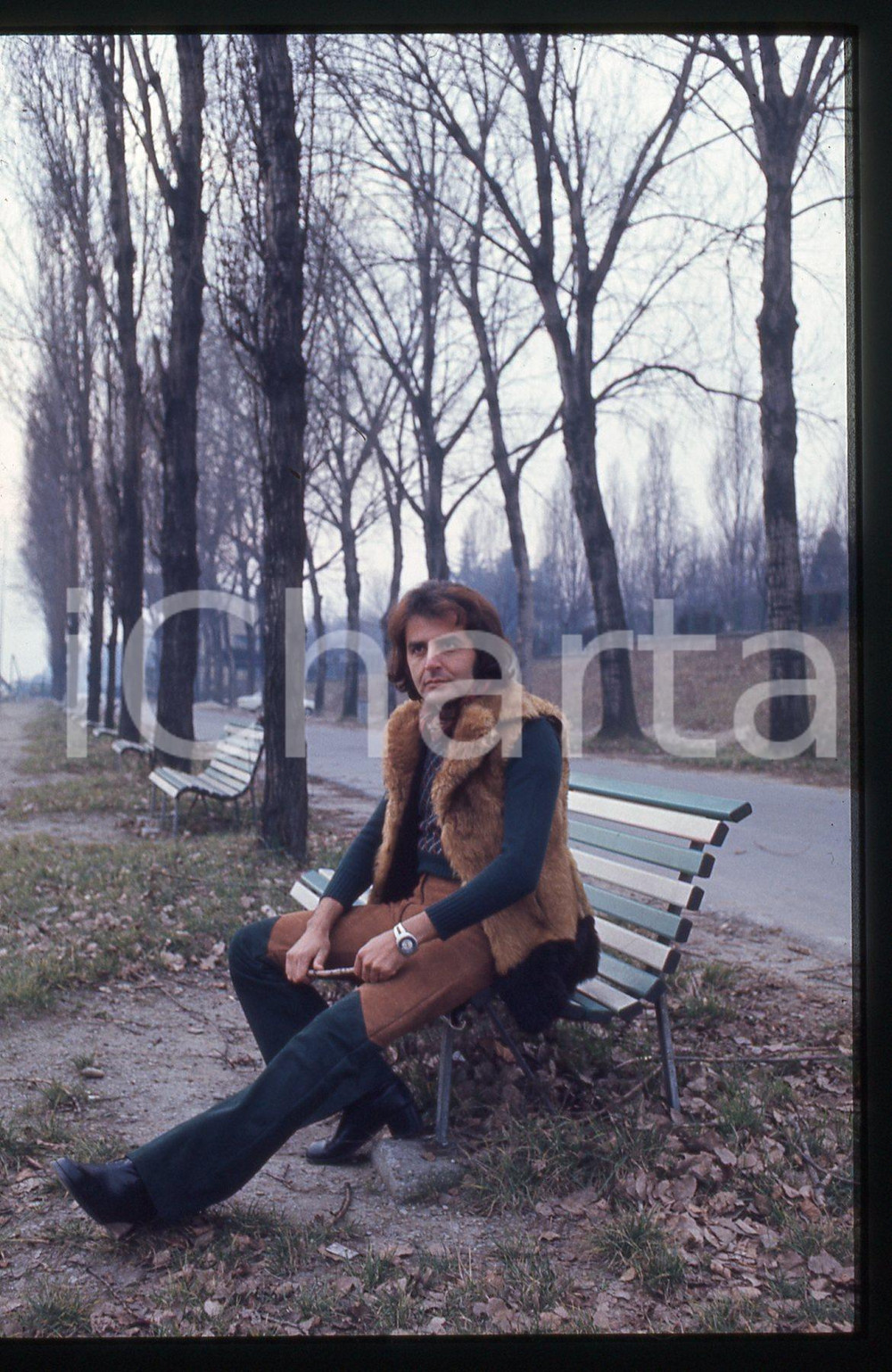 35mm vintage slide* 1975ca ITALIA COSTUME Patrick SAMSON Ritratto del cantante 2