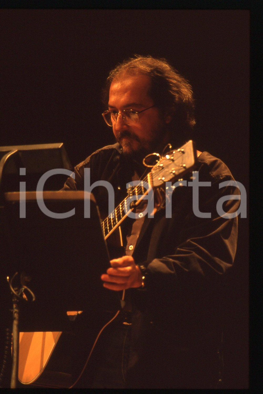 35mm vintage slide* 1988 SANREMO Claudio LOLLI sul palco del CLUB TENCO (1)