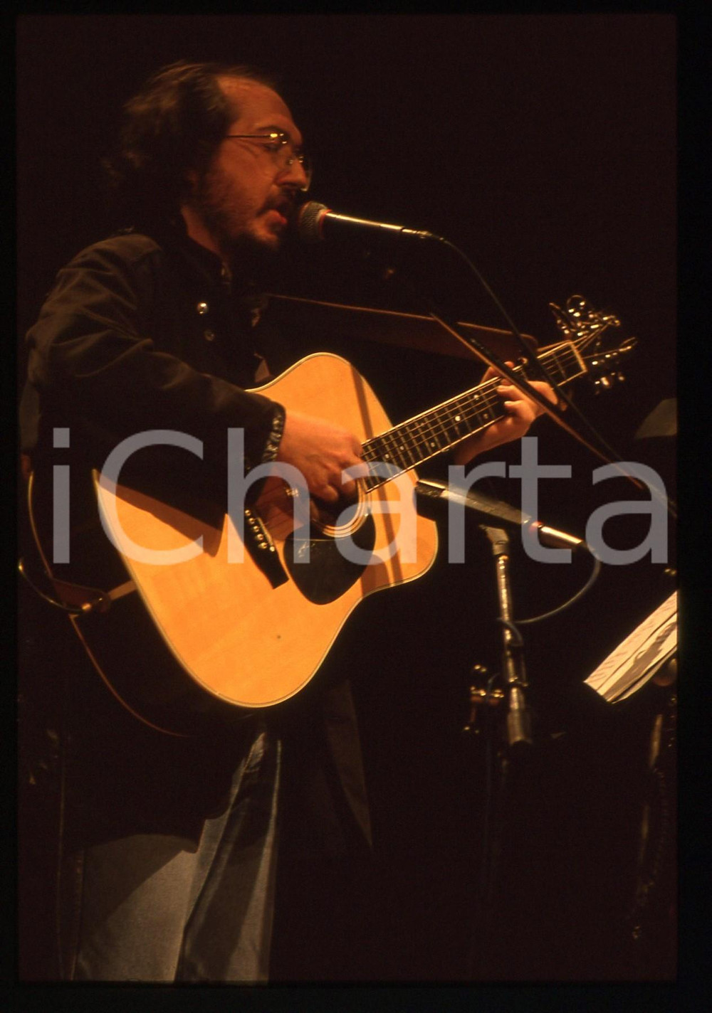 35mm vintage slide* 1988 SANREMO Claudio LOLLI sul palco del CLUB TENCO (12)