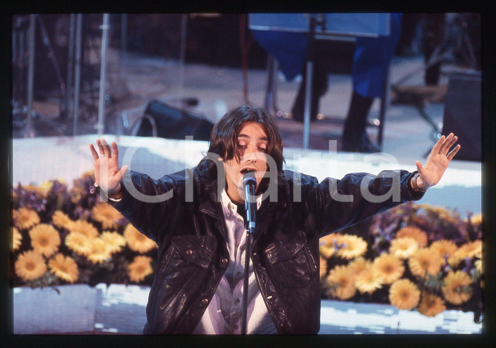 35mm vintage slide* 1996 SANREMO GIOVANI Andrea GALLO al Teatro Ariston (1)