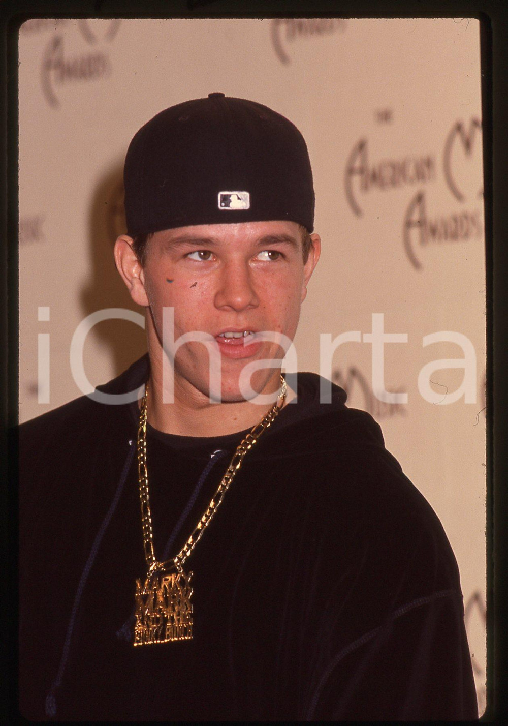 35mm vintage slide* 1992 LOS ANGELES - MARKY MARK Mark WAHLBERG agli AMA (2)