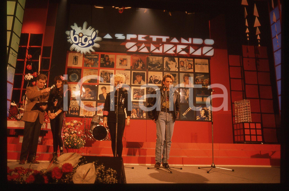 35mm vintage slide* 1989 ASPETTANDO SANREMO Claudio LIPPI e i MILK AND COFFEE 2