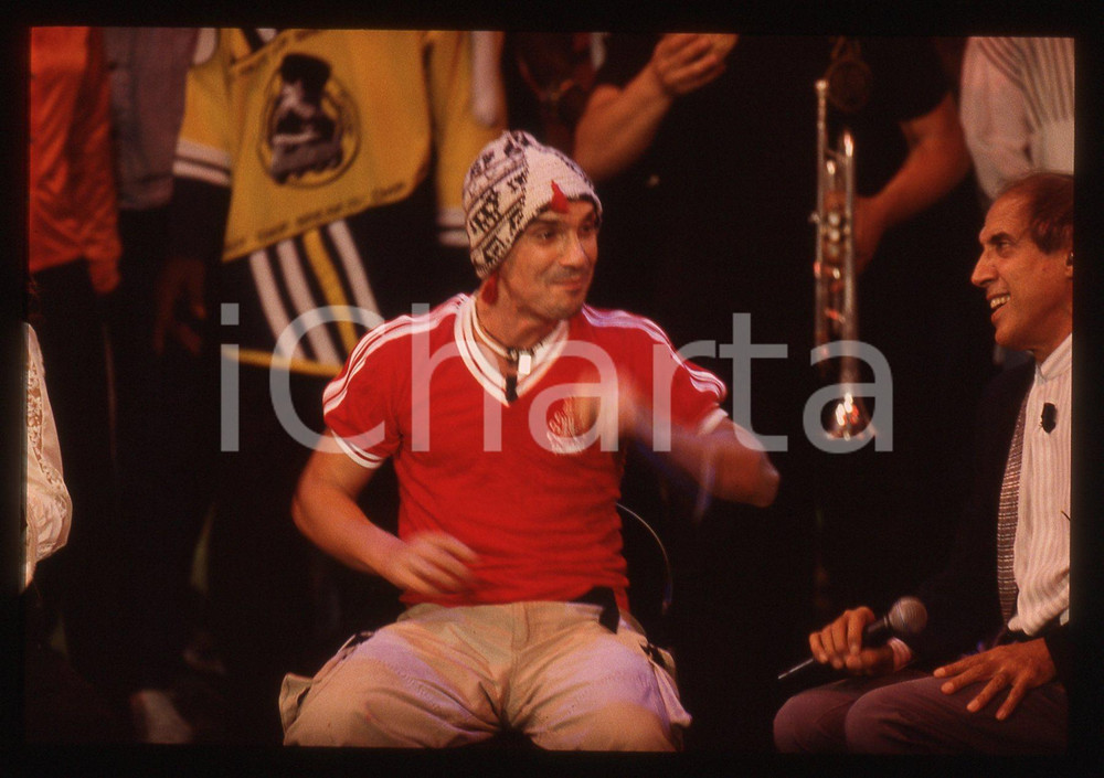 35mm vintage slide* 1999 RAI 1 Adriano CELENTANO e Manu CHAO - Ritratto (2)