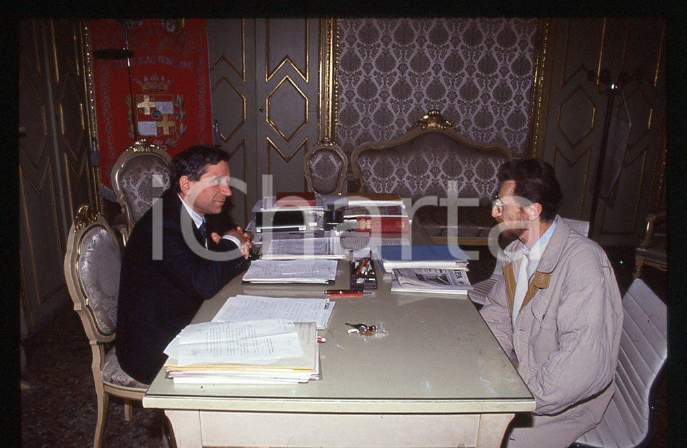 35mm vintage slide* 1992 CASALE MONFERRATO Riccardo COPPO e prof. GARRONE