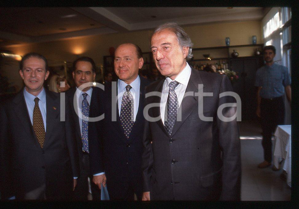 35mm vintage slide* MILANO Silvio BERLUSCONI e Gaetano PECORELLA , FORZA ITALIA