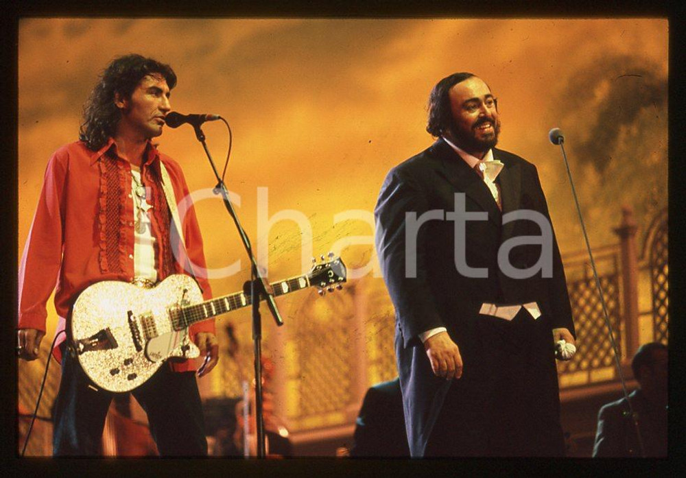 35mm vintage slide* 1997 MUSICA Luciano PAVAROTTI e Luciano LIGABUE "Certe notti"