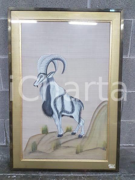 1975 CINA VINTAGE Stambecco - quadro 59 x 86 cm