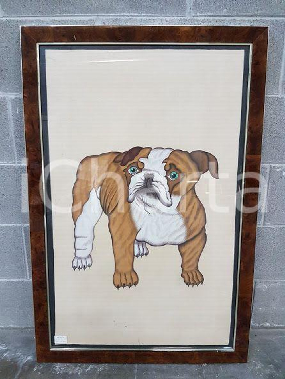 1975 CINA VINTAGE Bulldog inglese - quadro 66 x 98,5 cm