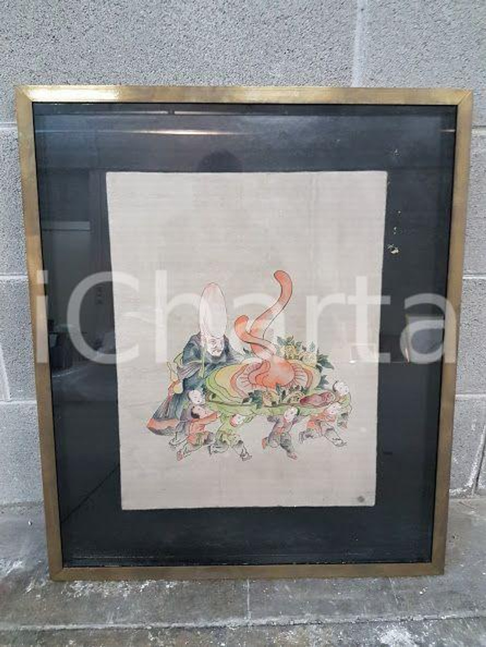 1975 CINA VINTAGE Banchetto orientale - quadro 56 x 66 cm