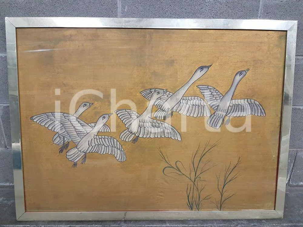 1975 CINA VINTAGE Stormo in volo - quadro 102,7 x 74,5 cm